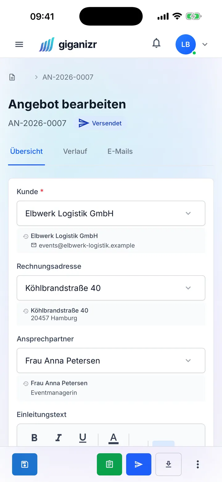 Angebot auf dem iPhone